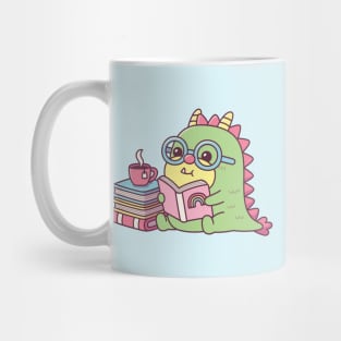 Cute Dragon Reading A Book Mug